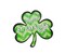 Metal Embossed Zig Zag Clover St. Patrick's Day Sign - Green/Lime/Black/White, 11.5x10.5"-MD0858